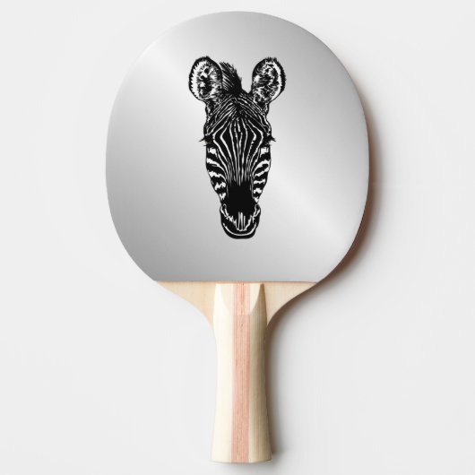Raquette De Ping Pong Zebra Head sur Silver (Devant)
