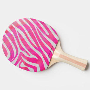 Raquette De Ping Pong Zebra Hot Pink et White Print
