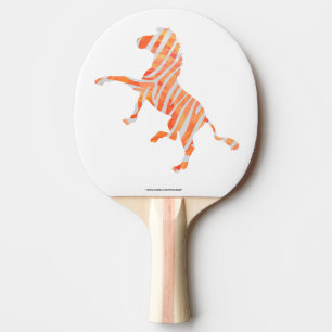 Raquette De Ping Pong Zebra Orange and White Print