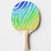 Raquette De Ping Pong Zebra Rainbow et White Print (Devant)