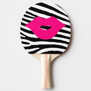 Raquette De Ping Pong Zèbre girly de charme de beauté de mode de baiser