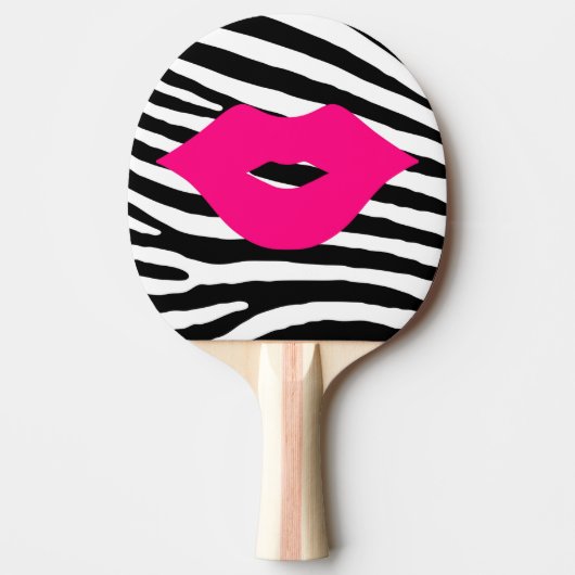 Raquette De Ping Pong Zèbre girly de charme de beauté de mode de baiser (Devant)