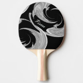 Raquette De Ping Pong Zodiac Abstrait de pinces d'argent (Devant)