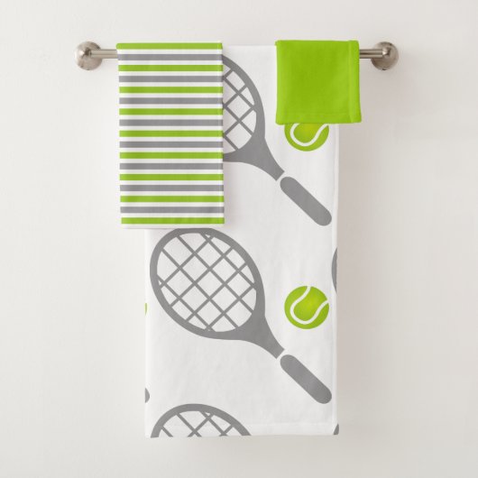 Raquette de tennis et bille ensemble de serviettes (En situation)