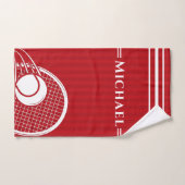 Raquette de tennis rouge et balle élégante (Serviette à main)