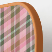 Raquettes de pickleball rayées roses - texte perso (Détail gauche)
