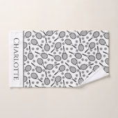 Raquettes de Tennis Noir et balles Gris Classique  (Serviette à main)