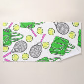 Raquettes de tennis Preppy vert rose (Serviette de bain)