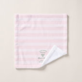 Raquettes de tennis vertes rayées de rose (Gant de toilette)