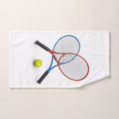Raquettes et balle de tennis bleues et rouges 3D (Serviette à main)