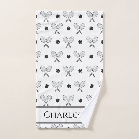 Raquettes et balles de tennis croisées Motif simpl (Serviette à main)