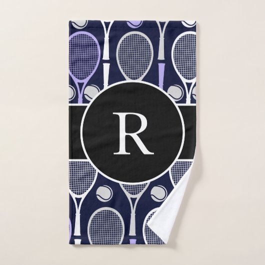 Raquettes et balles de tennis Nom de l'équipe Mono (Serviette à main)