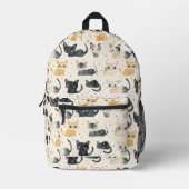 Rare Cats Pattern Bedrukte Rugzak (Voorkant)