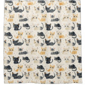 Rare Cats Pattern Douchegordijn (Voorkant)