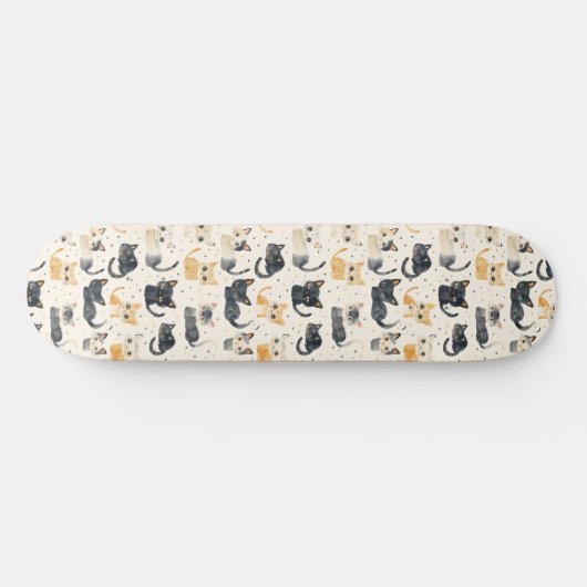 Rare Cats Pattern Skateboard (Horizontaal)