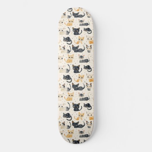 Rare Cats Pattern Skateboard (Voorkant)