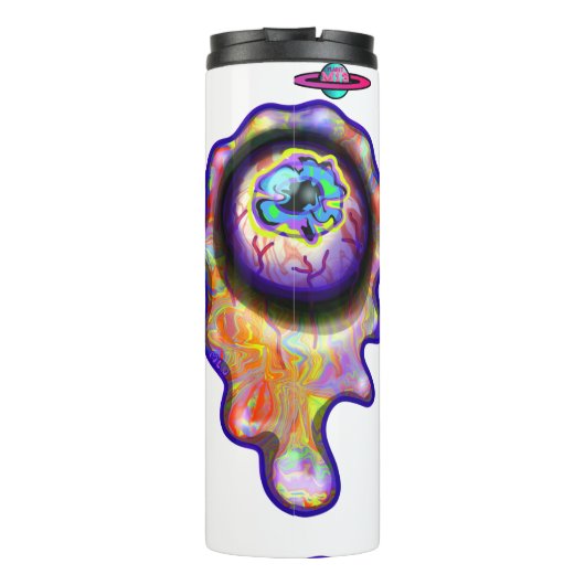 Rare Eyeball Emoji Paint Drip Art M13 Thermosbeker (Achterkant)