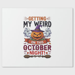 Rare Griezels Halloween Pompoen Geesten Heksenhoed Cadeaupapier