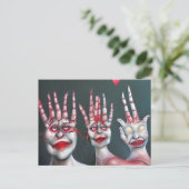 Rare Hand Mensen Kunst Briefkaart (Staand voorkant)