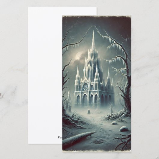 Rare Kaart van een donkere besneeuwde winteravond (Voorkant / Achterkant)