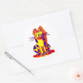 Rare kat snelle tekening cartoon ronde sticker (Envelop)
