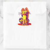 Rare kat snelle tekening cartoon ronde sticker (Tas)
