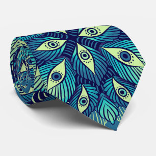 Rare psychedelische ogen blauw bloemig stropdas