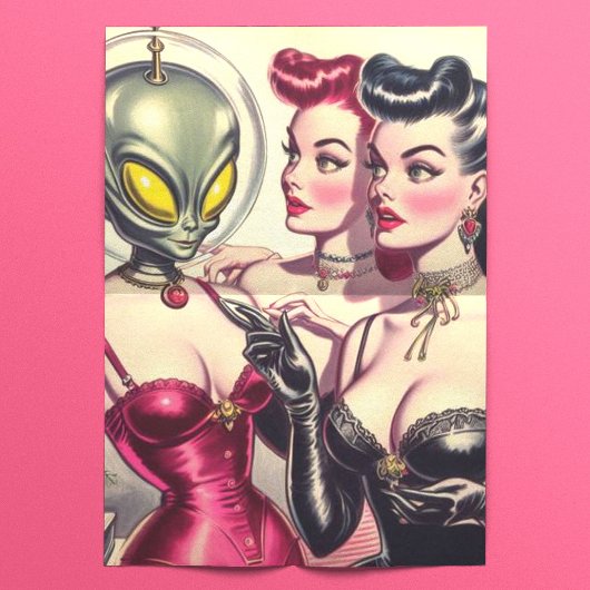 rare pulp sci-fi meisjes tissuepapier
