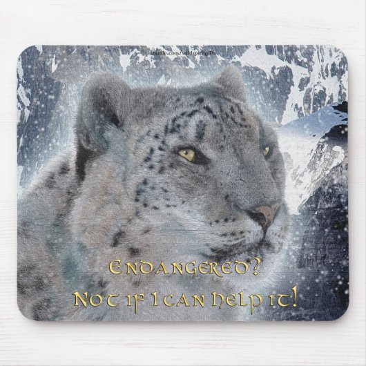 Rare Snow Leopard & Mountains Mousemat Muismat (Voorkant)