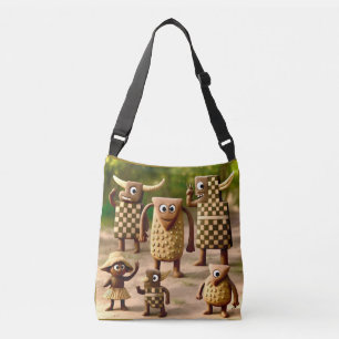 Rare Vrienden – Forest Checker & Dots Clan Poster Crossbody Tas