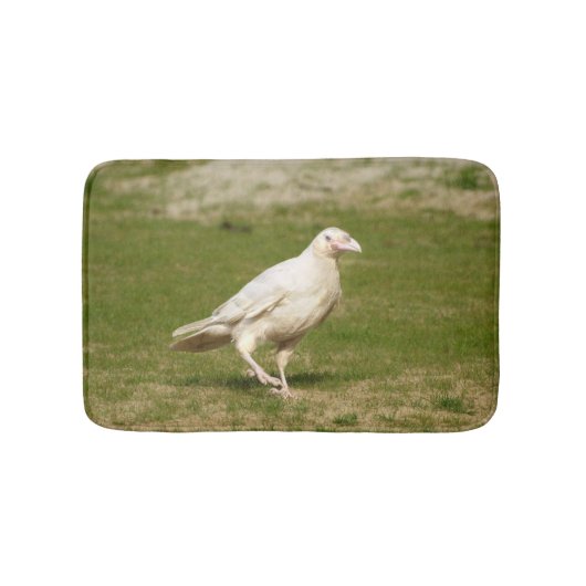 Rare White (Spirit) Raven en Grass Bath Mat (Voorkant)