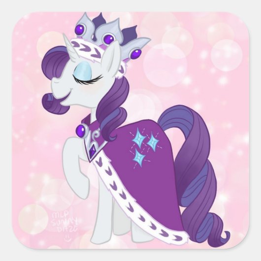 Rarity Princess Platinum Square Stickers (Voorkant)