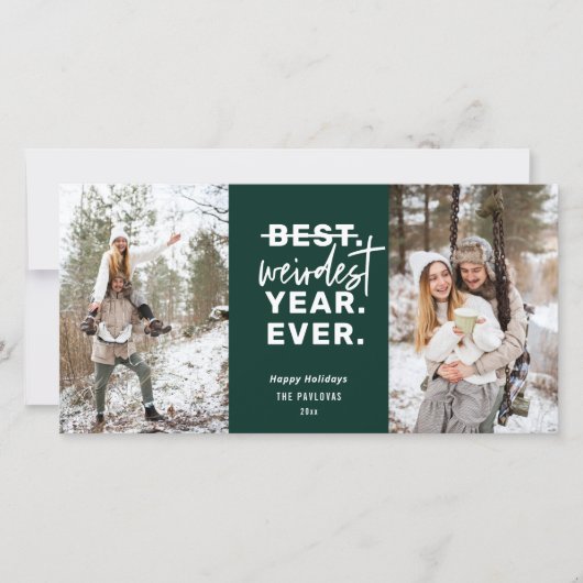 Rarste Jaar Ooit 2021 Humor Groen Feestdagenkaart (Voorkant)
