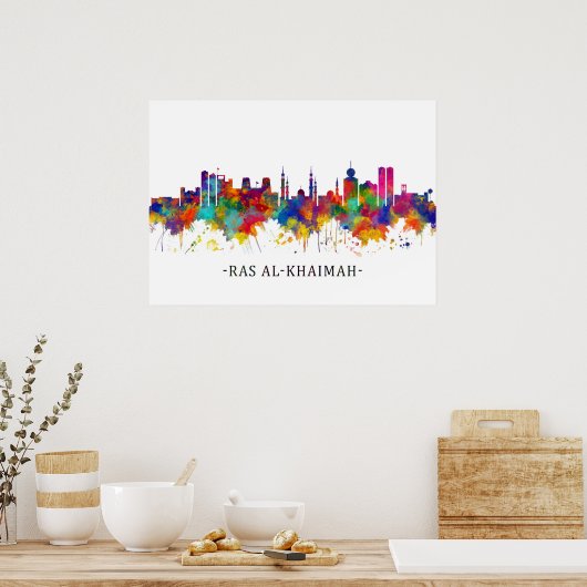 Ras Al-Khaimah UAE Skyline Poster (Keuken)