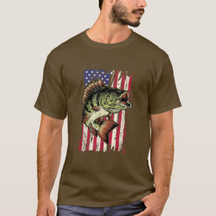 Ras Gevist Amerikaanse vlag op 4 juli voor visseri T-shirt