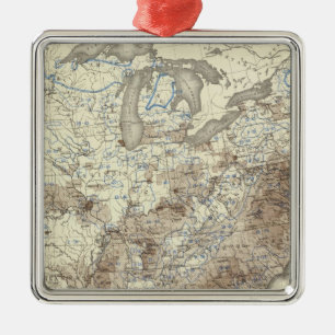 Ras Population Density 1870 Metalen Ornament