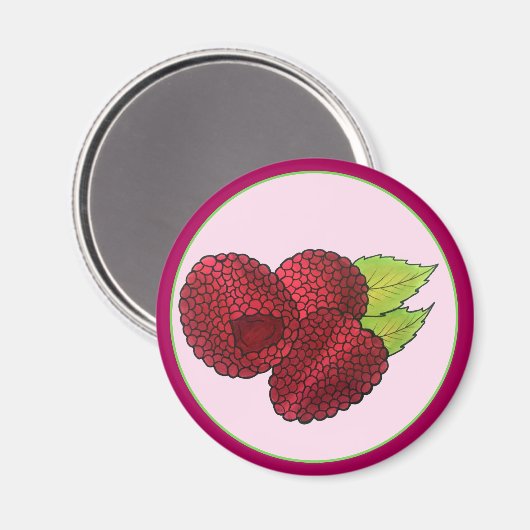 Rasbessen rode frambozen fruitvrucht magneet (Voorkant / Achterkant)