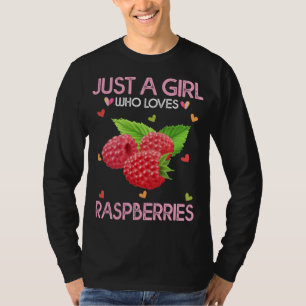 Rasbesvruchten overlopen een meisje dat van Raspbe T-shirt