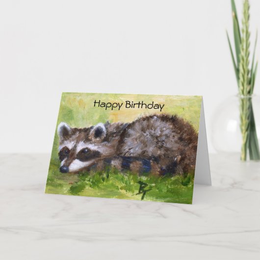 Rascal aceo Raccoon Verjaardag Kaart (Voorkant)