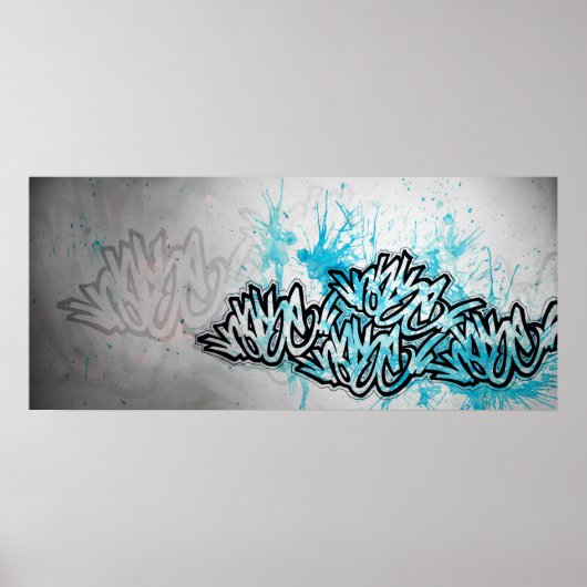 Rase Afdrukblauw Poster (Voorkant)