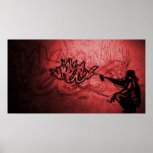 Rase afdrukken rood poster