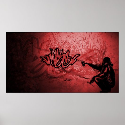 Rase afdrukken rood poster (Voorkant)