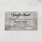 Rasé, Rustique "J'ai acheté une maison !" Carte (Devant)