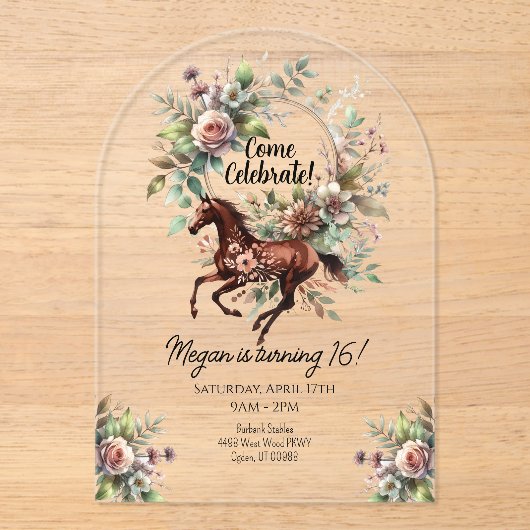 raspaard ruiterbloem acryl uitnodigingen (Voorkant)