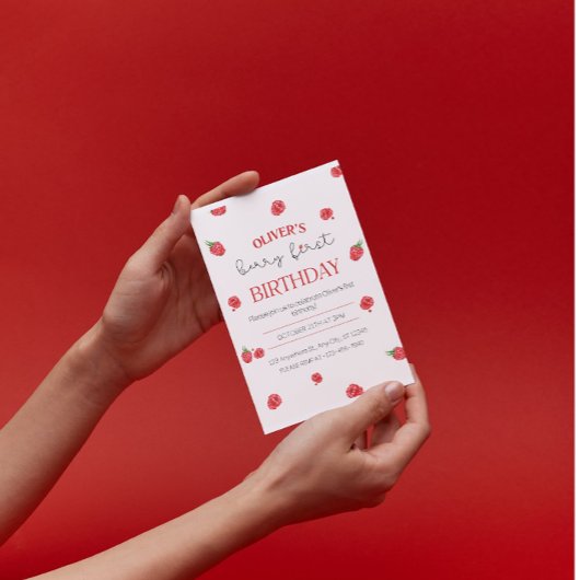 Raspberry 1er anniversaire Invitation