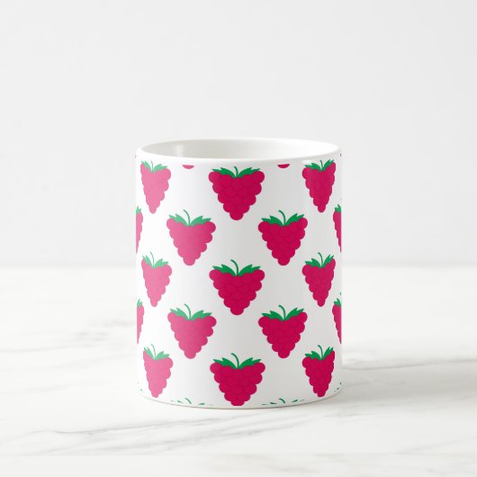 Raspberry Berry Pink Fruit Pattern Koffiemok (Center)