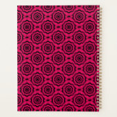 Raspberry Black Flower Naadloos Patroon Planner (Achterkant)