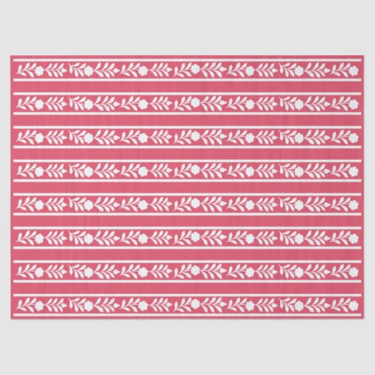 Raspberry Bone Inlay Floral Border Decoupage Paper Tissuepapier (Voorkant)