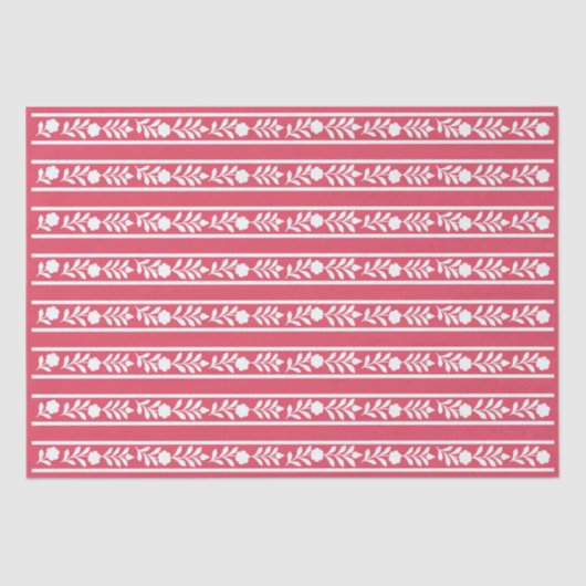 Raspberry Bone Inlay Floral Border Decoupage Paper Tissuepapier (Voorkant)