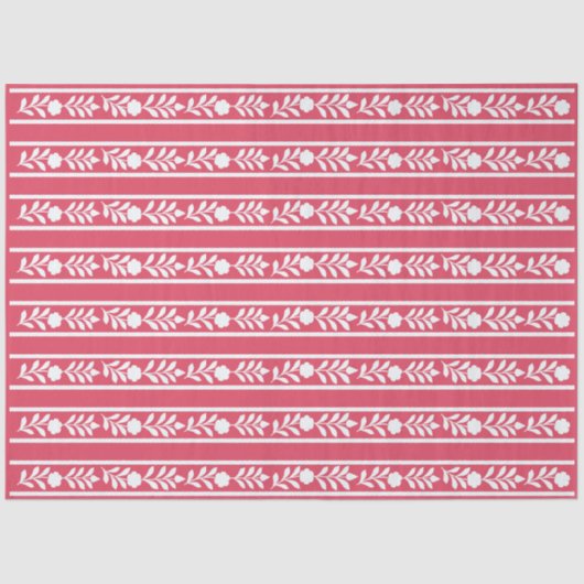 Raspberry Bone Inlay Floral Border Decoupage Paper Tissuepapier (Voorkant)